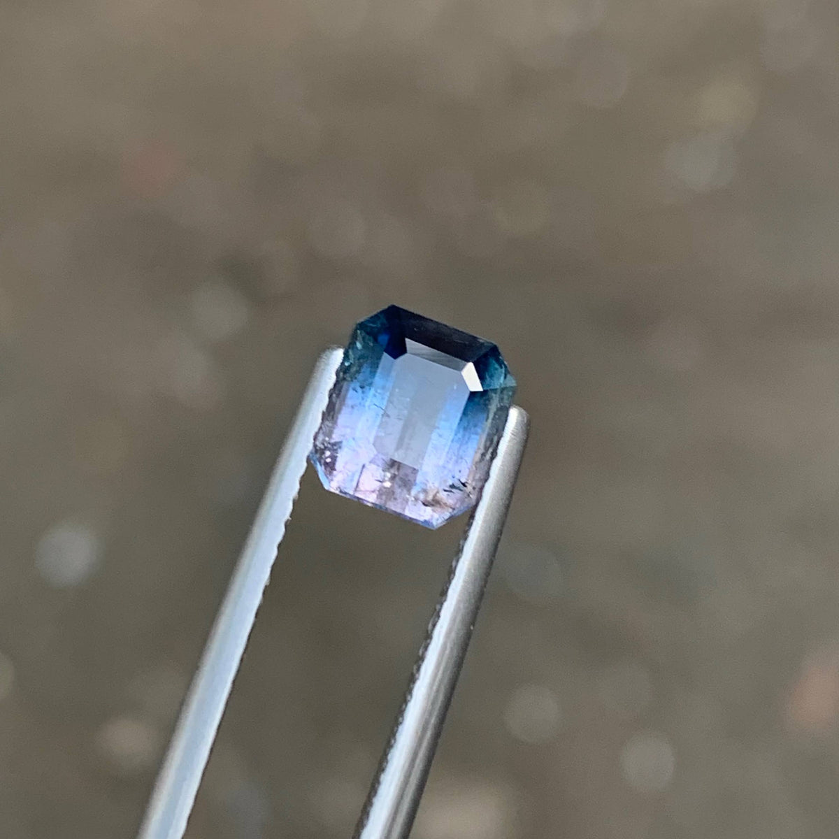 2.15 Carat Bicolor Tourmaline Emerald Cut Afghanistan SI Untreated