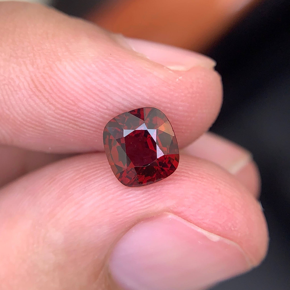 1.70 Carat Natural Loose Certified Red Spinel Stone Cushion Cut Burma Gemstone