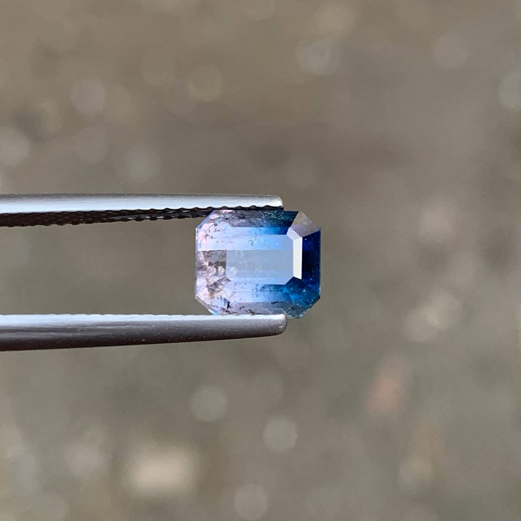 2.15 Carat Bicolor Tourmaline Emerald Cut Afghanistan SI Untreated