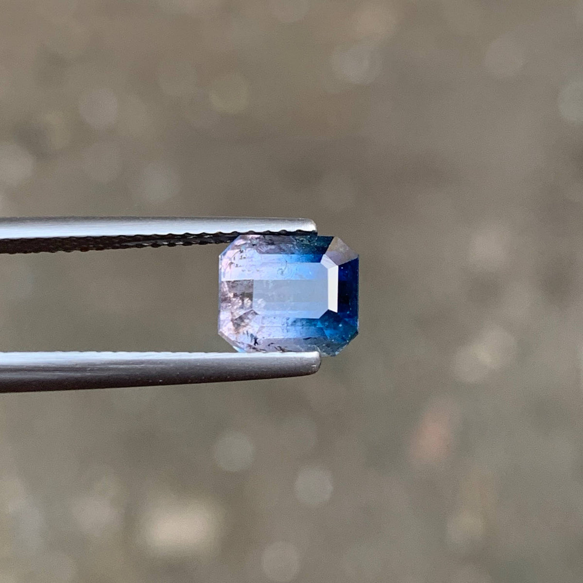 2.15 Carat Bicolor Tourmaline Emerald Cut Afghanistan SI Untreated