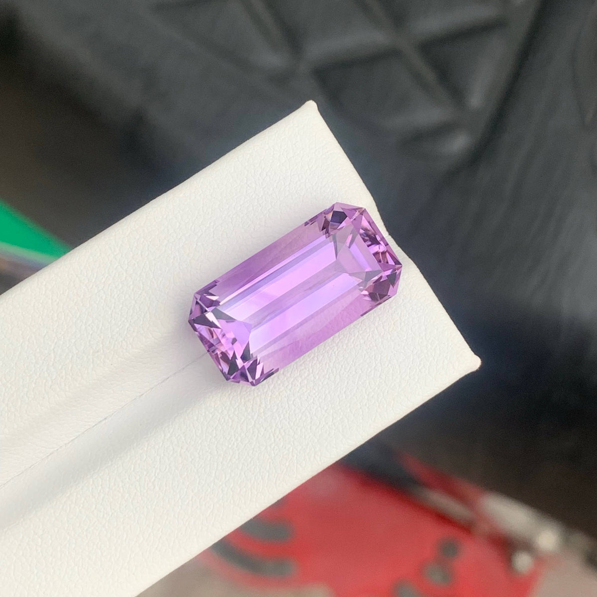 16.25 Carat Purple Amethyst Emerald Cut Brazil Eye Clean Untreated