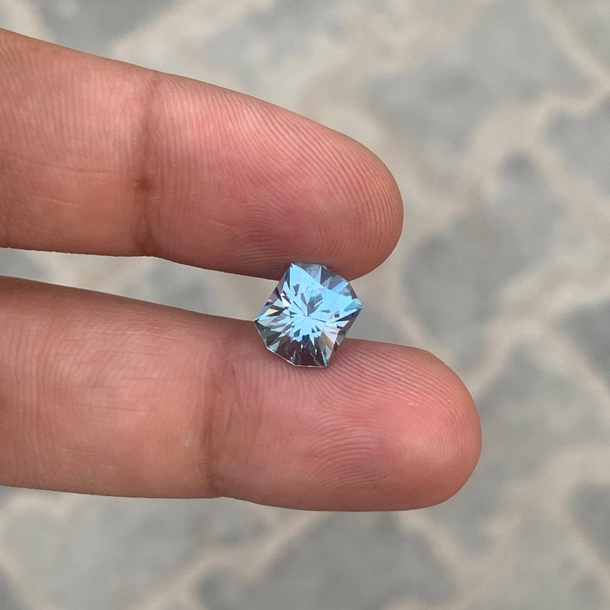 4.25 Carat Sky Blue Topaz Fancy Cut Afghan Gemstone