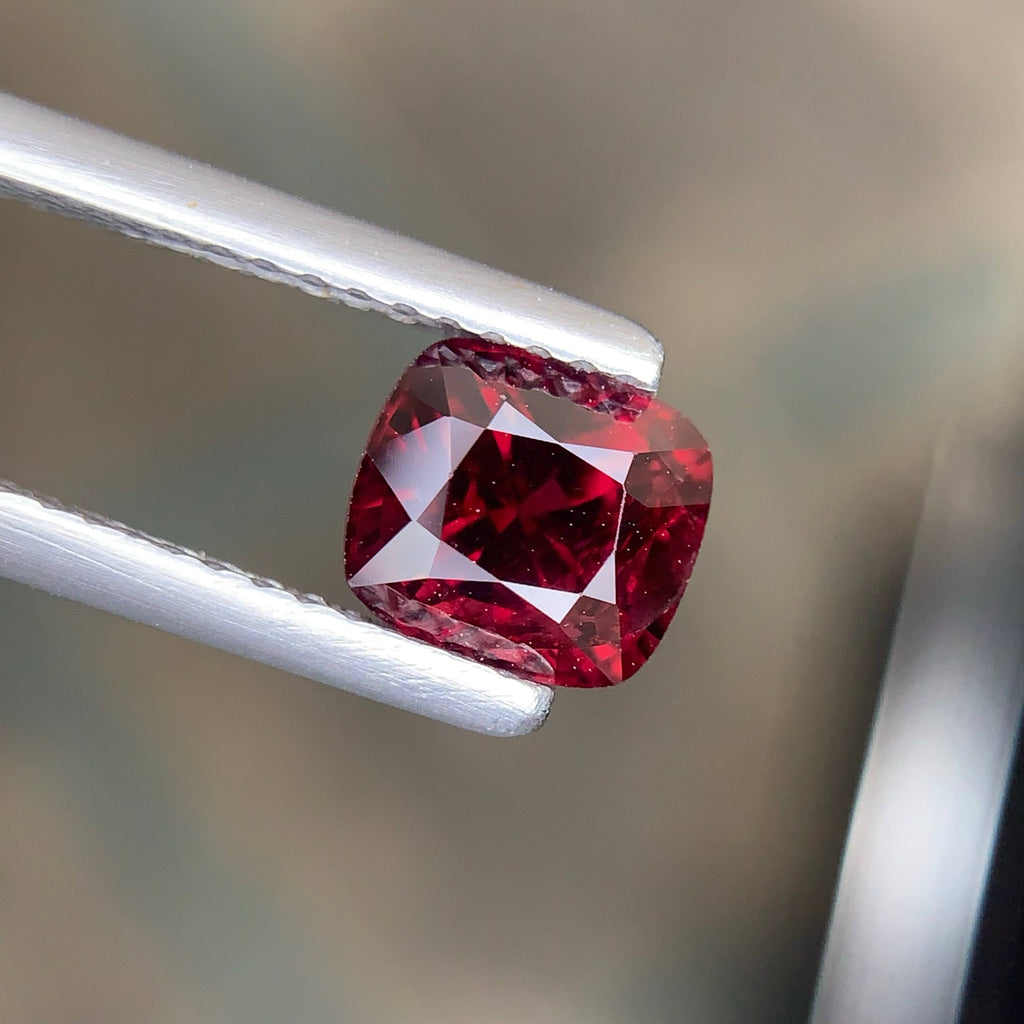 1.49 Carat Natural Loose Certified Brownish Red Spinel Cushion Cut Burma Gem