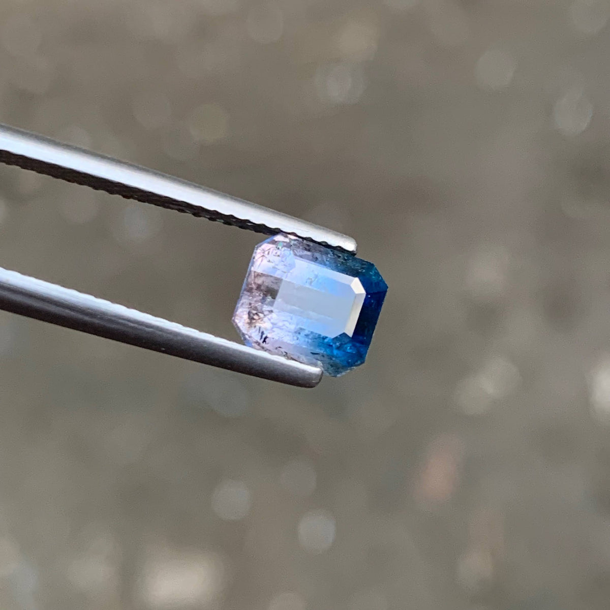 2.15 Carat Bicolor Tourmaline Emerald Cut Afghanistan SI Untreated