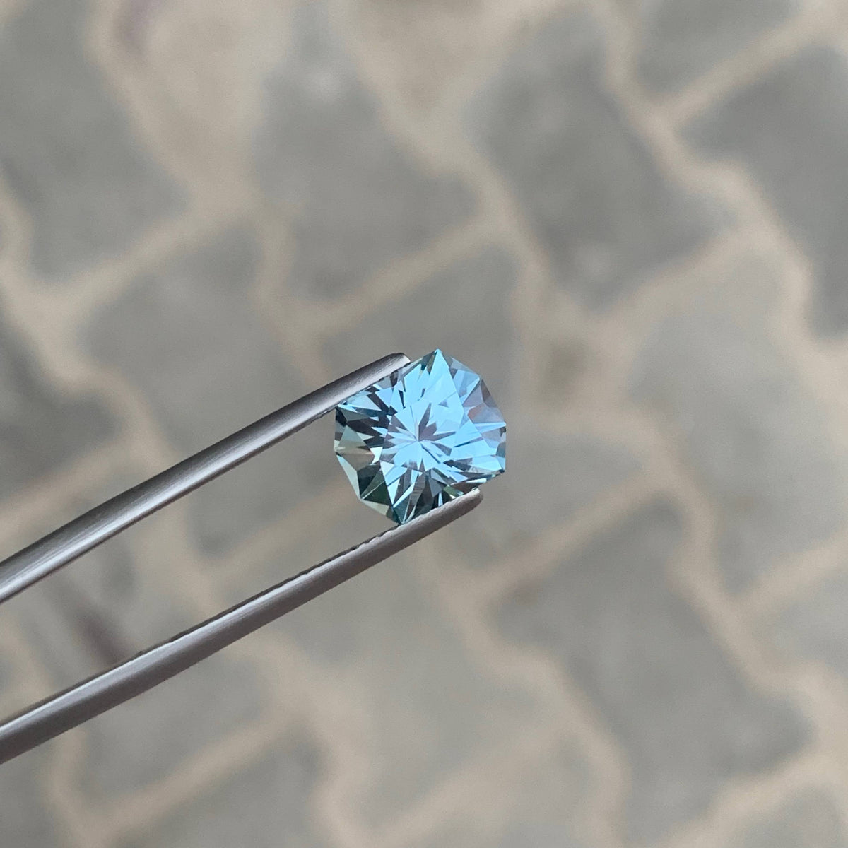 4.25 Carat Sky Blue Topaz Fancy Cut Afghan Gemstone