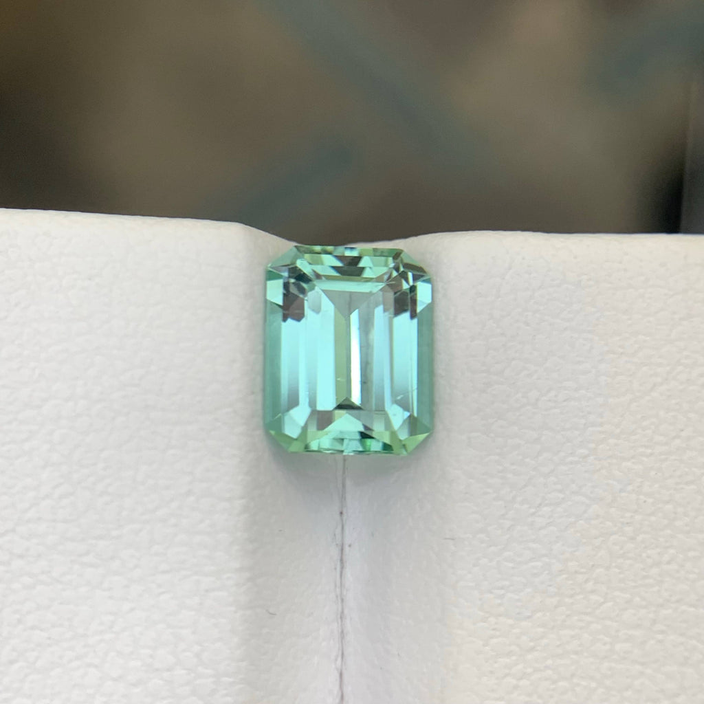 1.90 Carat Natural Loose Seafoam Tourmaline Stone Emerald Cut Afghan Gemstone