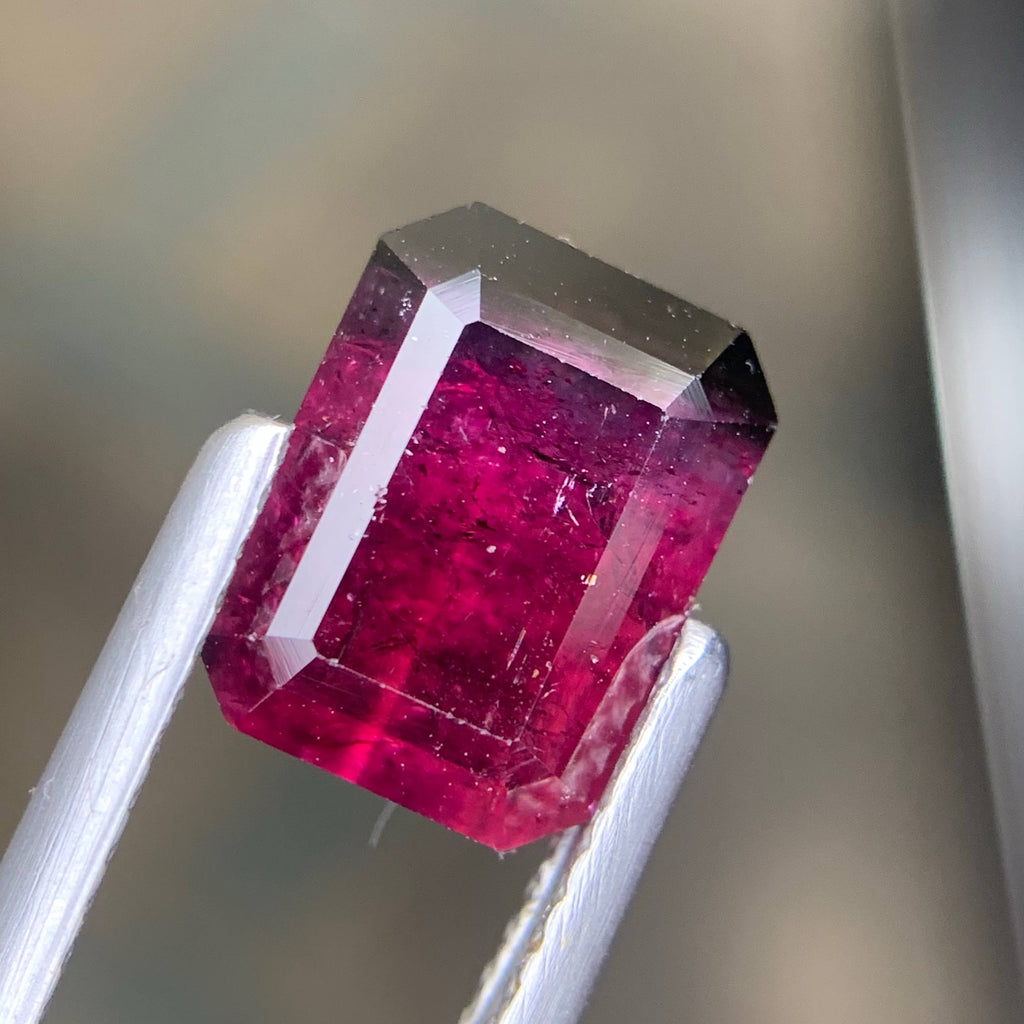 3.75 Carat Bicolor Tourmaline Emerald Cut Afghan Gemstone