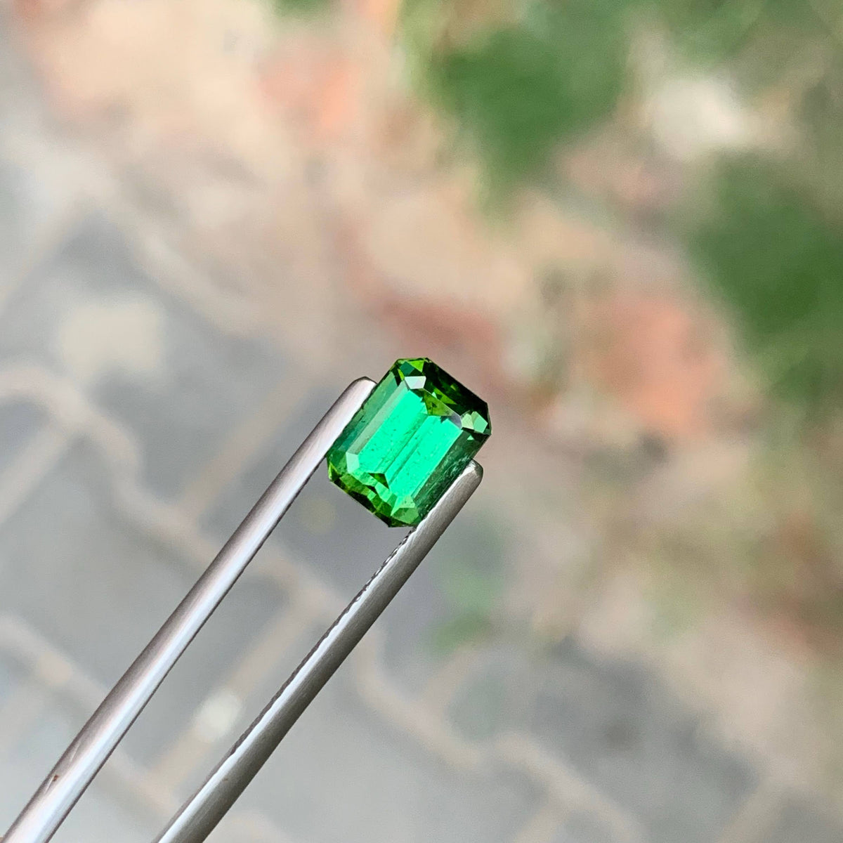 2.60 Carat Natural Loose Green Color Tourmaline Emerald Cut Afghan Gemstone