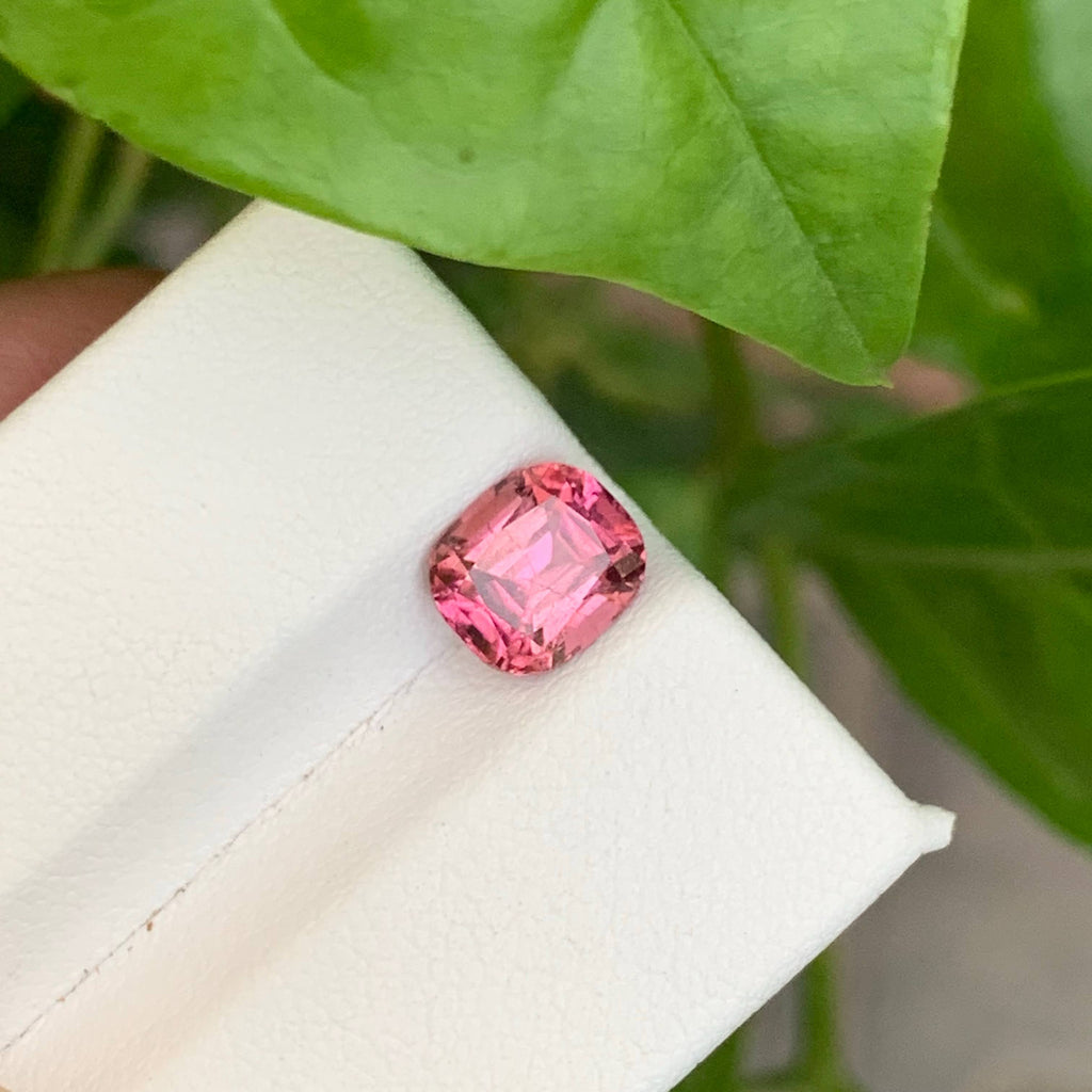 1.65 Carat Natural Loose Pink Tourmaline Stone Cushion Cut Afghan Gemstone