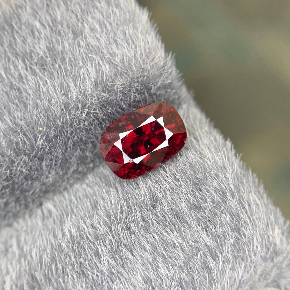 1.50 Carat Loose Red Spinel Stone Cushion Cut From Brazil