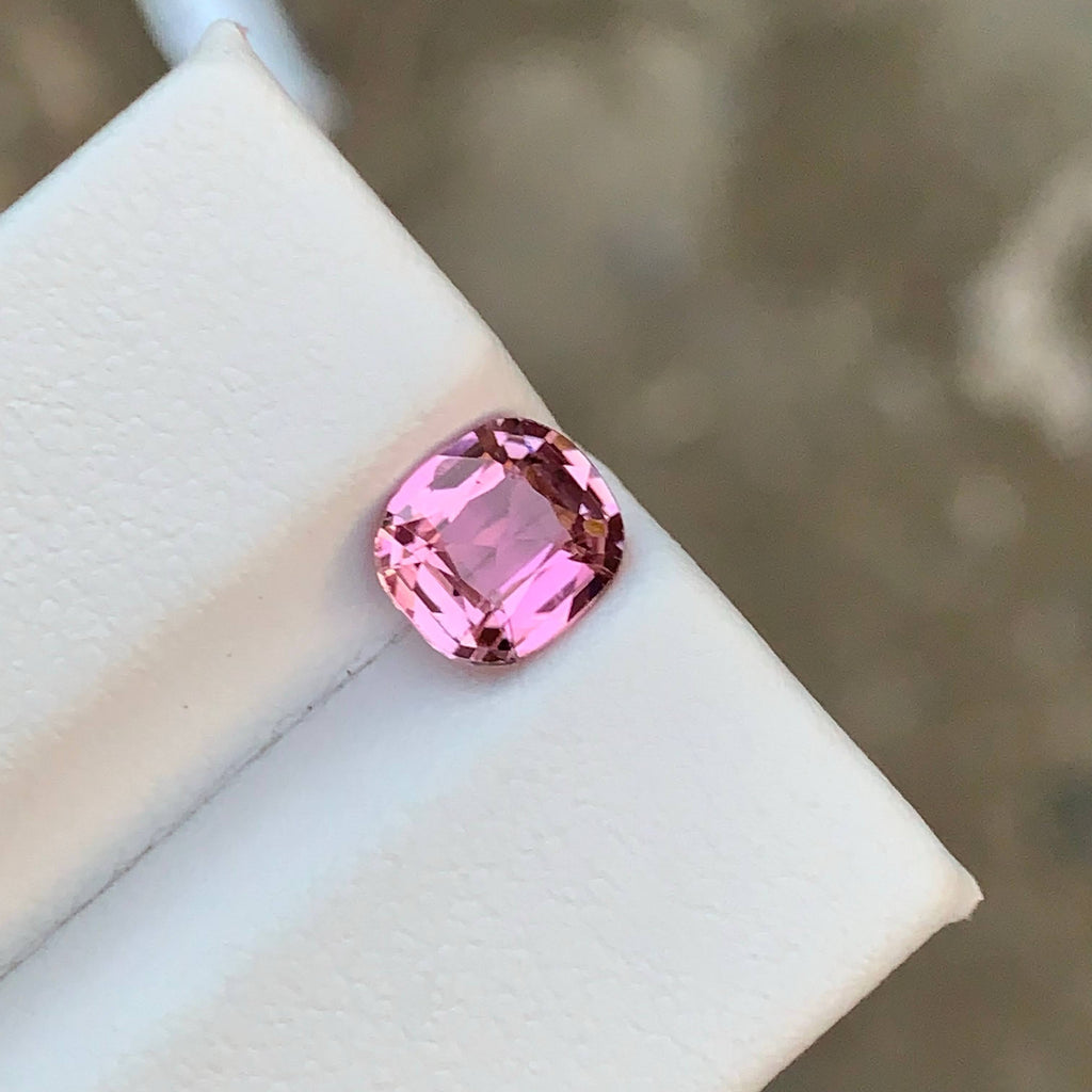 1.10 Carat Natural Loose Baby Pink Color Tourmaline Cushion Cut Afghan Gemstone