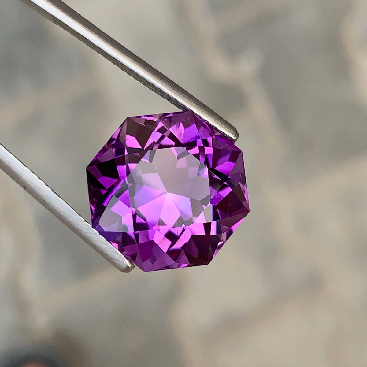 10.60 Carat Natural Loose Purple Amethyst Stone Fancy Cut Brazilian Gemstone