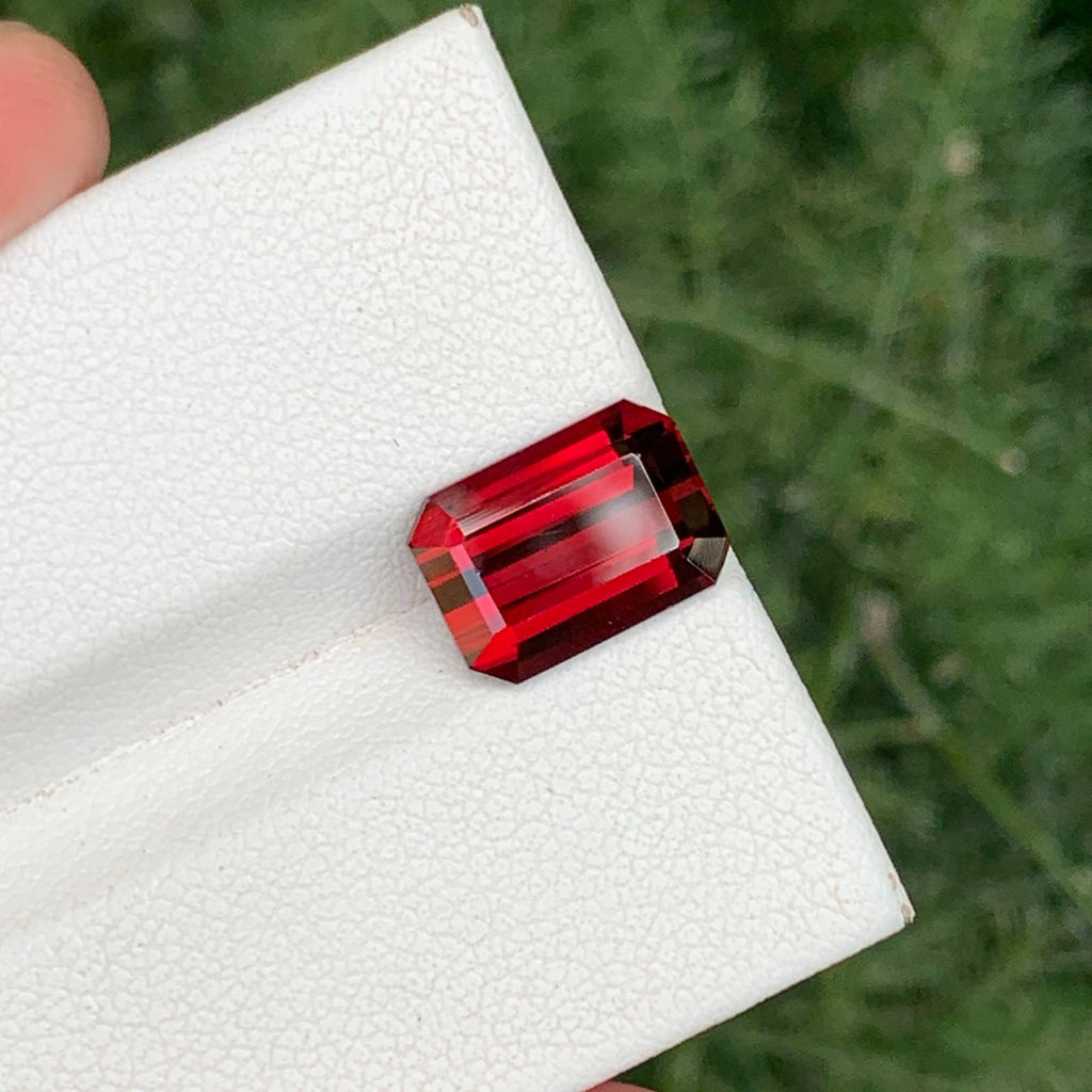 4.60 Carat Red Garnet Emerald Cut