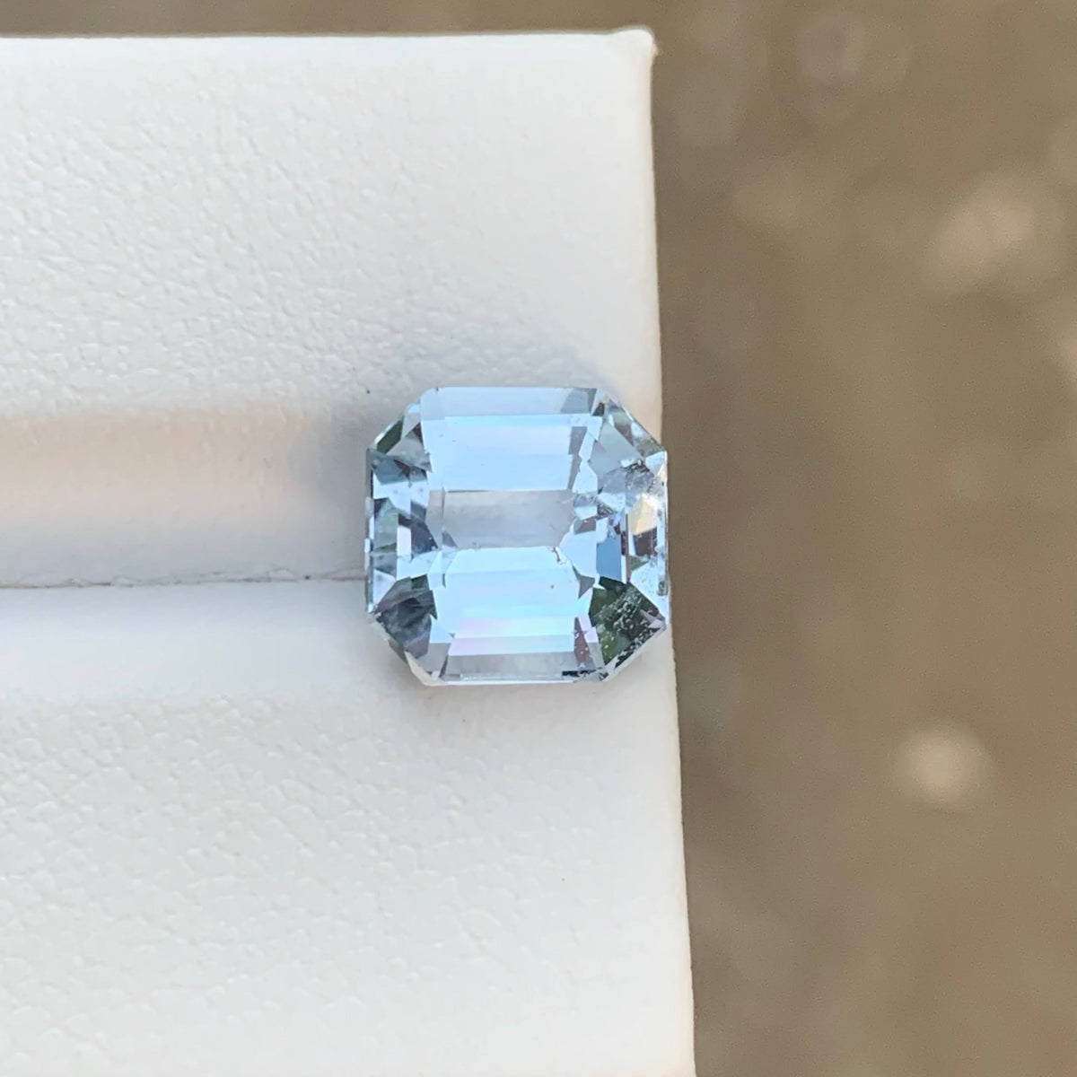 3.30 Carat Natural Aquamarine Goshenite Asscher Cut Gemstone From Pakistan