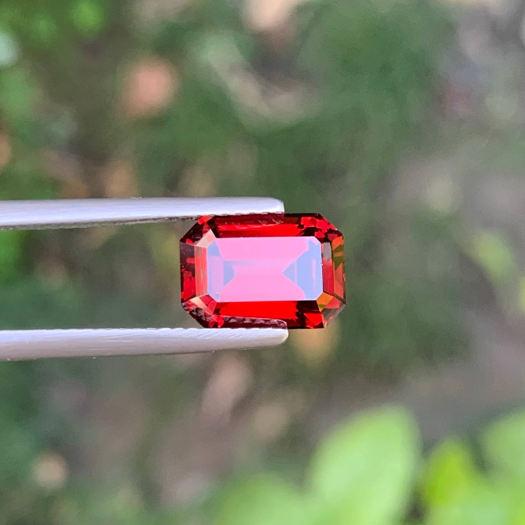 4.40 Carat Red Garnet Emerald Cut
