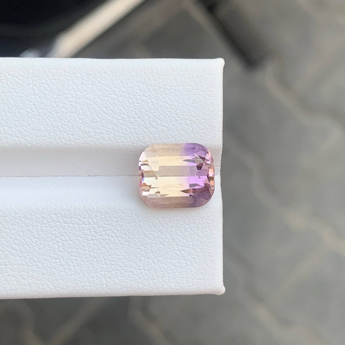 4.30 Carat Bicolor Ametrine Cushion Cut Brazil Loupe Clean Untreated