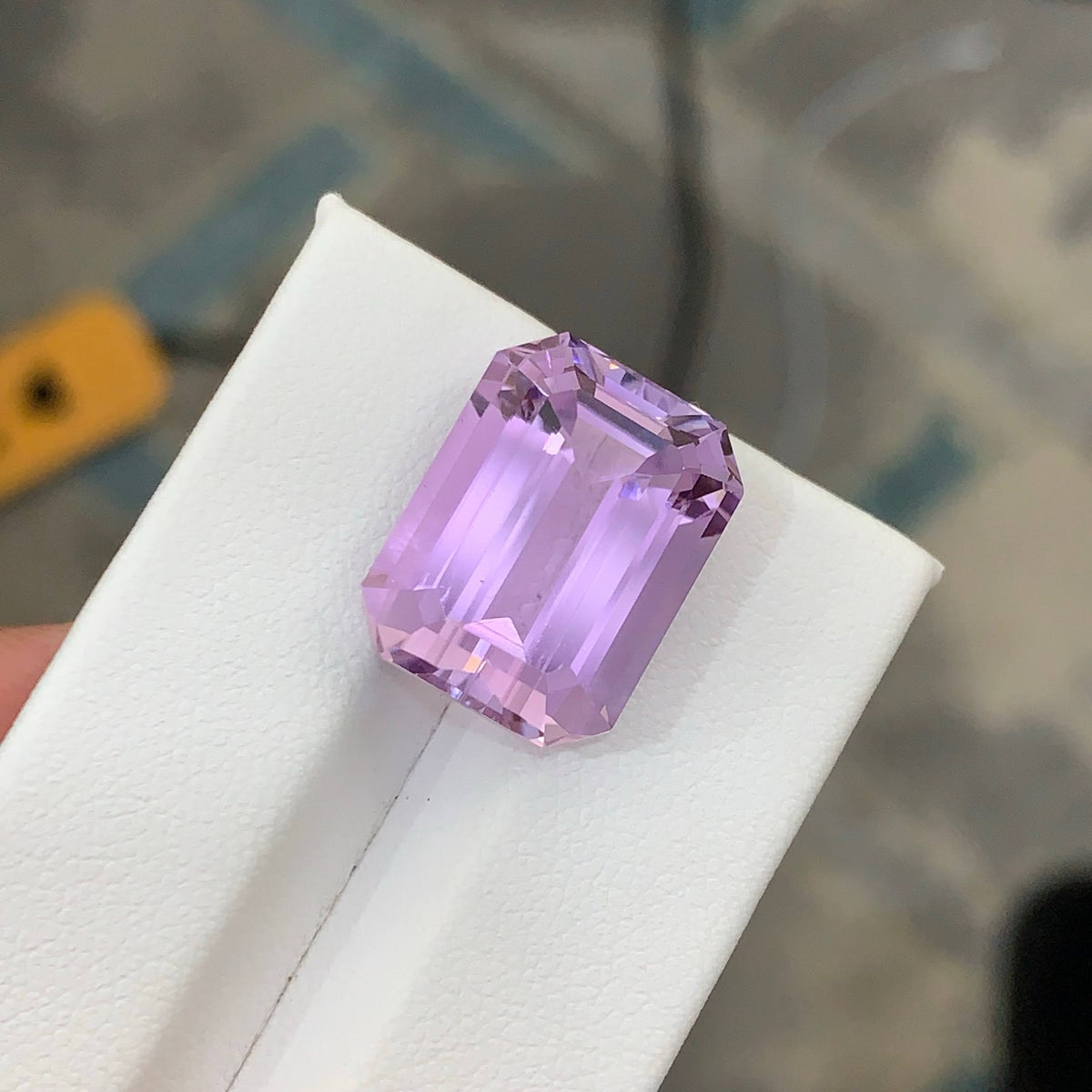 17.50 Carat Natural Loose Pink No Heat Kunzite Emerald Cut Afghan Gemstone