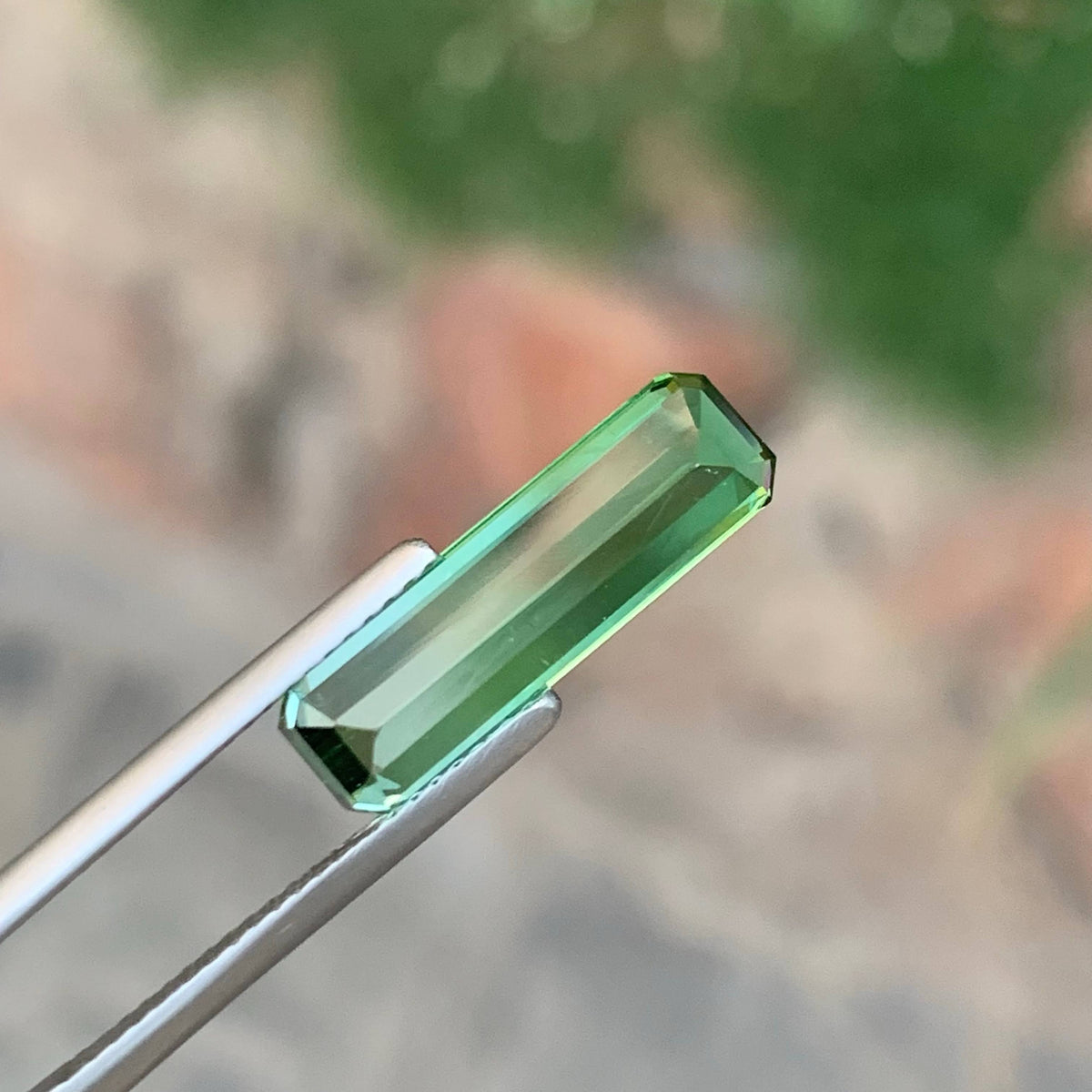 4.90 Carat Natural Loose Bicolor Tourmaline Stone Emerald Cut Afghan Gemstone