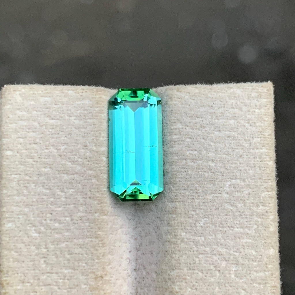3.40 Carat Mint Green Tourmaline Emerald Cut Afghanistan VVS Untreated