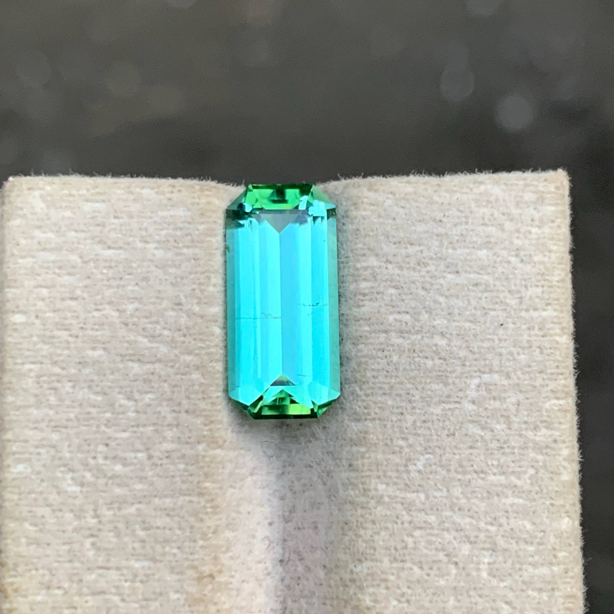 3.40 Carat Mint Green Tourmaline Emerald Cut Afghanistan VVS Untreated