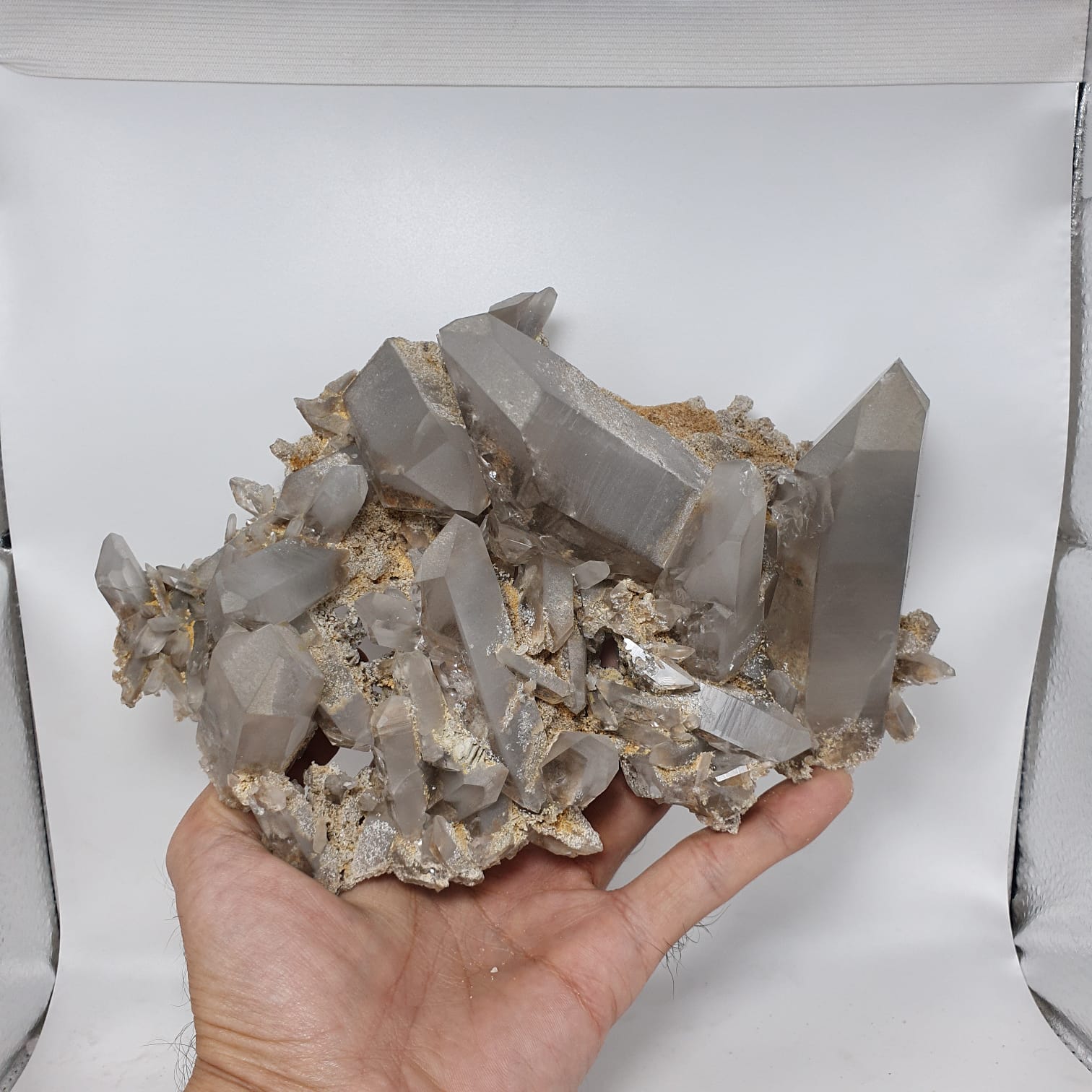 Gorgeous Robust Cluster of Pointed Quartz Crystals