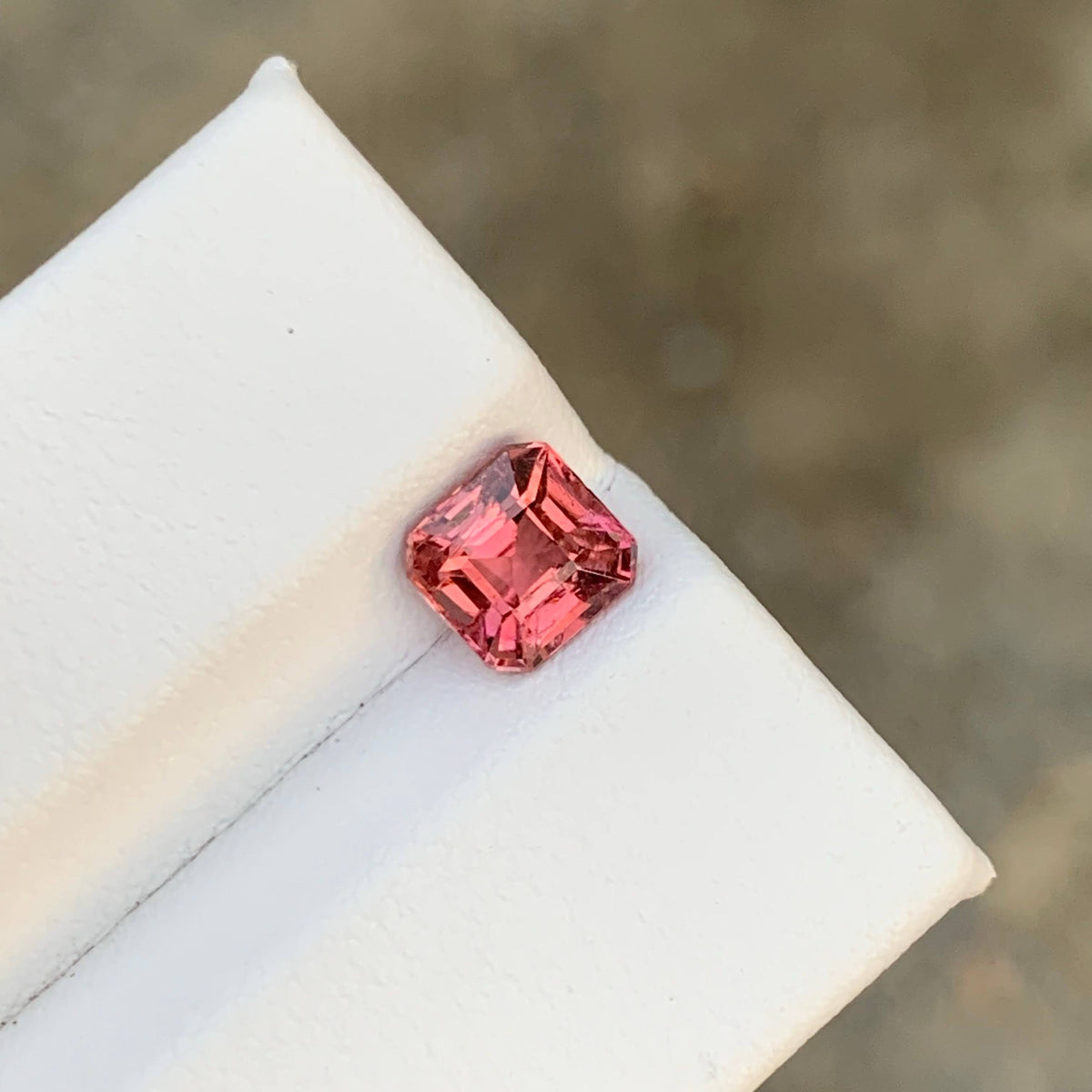 1.45 Carat Natural Loose Peach Color Tourmaline Asscher Cut Afghan Gemstone