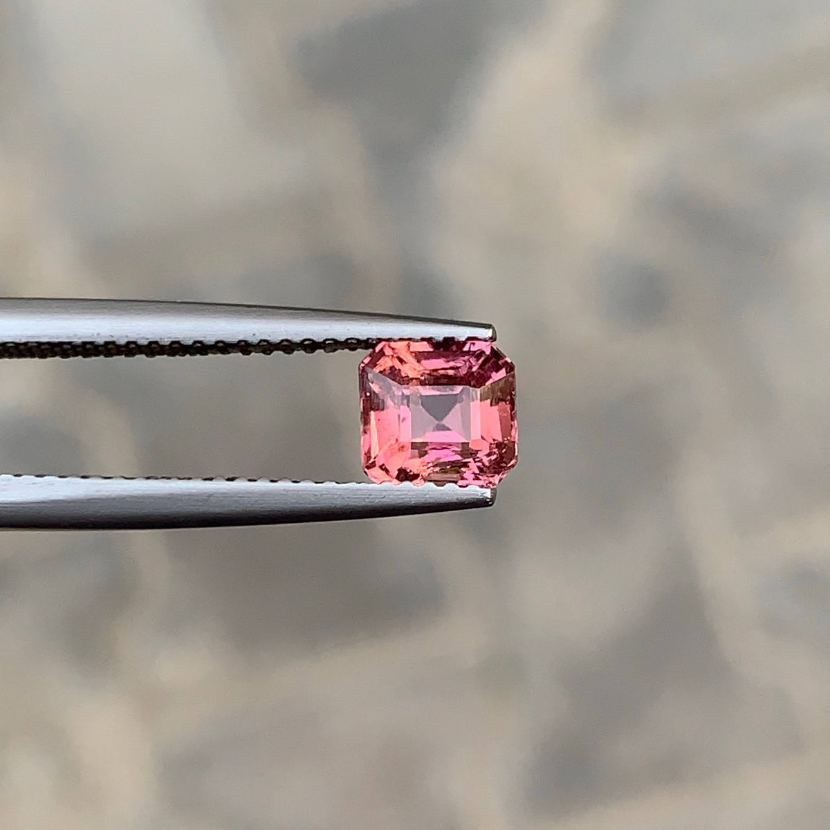 1.45 Carat Natural Loose Peach Color Tourmaline Asscher Cut Afghan Gemstone