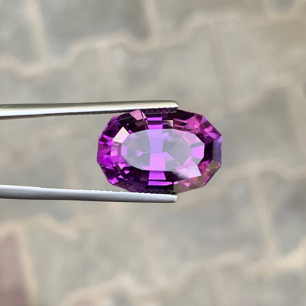 15.75 Carat Natural Loose Deep Purple Amethyst Stone Fancy Cut Brazilian Gem