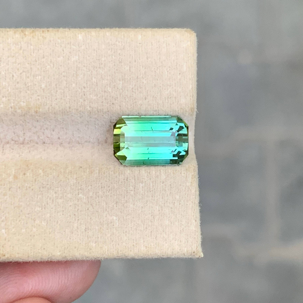 3.75 Carat Natural Loose Bicolor Tourmaline Stone Emerald Cut Afghan Gemstone