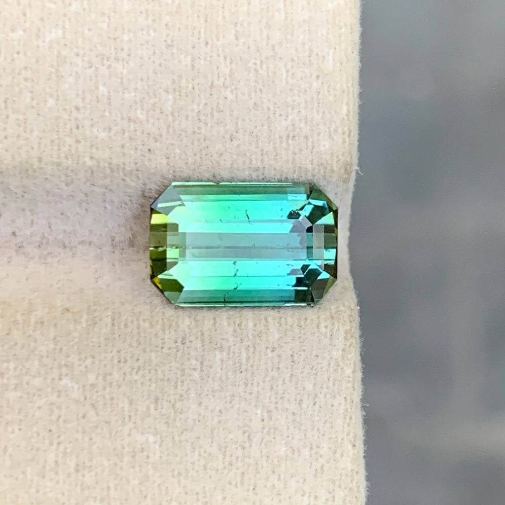 3.75 Ct Bicolor Tourmaline Emerald Cut 