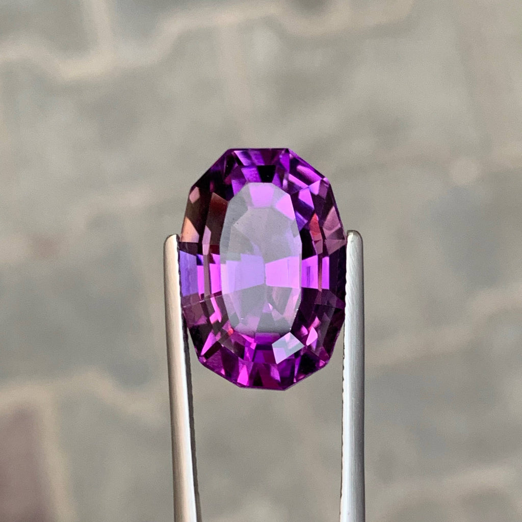15.75 Carat Natural Loose Deep Purple Amethyst Stone Fancy Cut Brazilian Gem