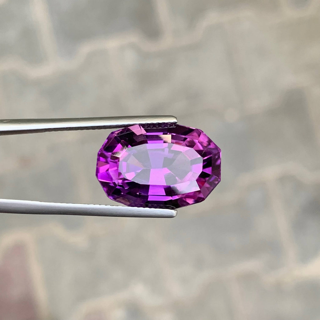 15.75 Carat Natural Loose Deep Purple Amethyst Stone Fancy Cut Brazilian Gem