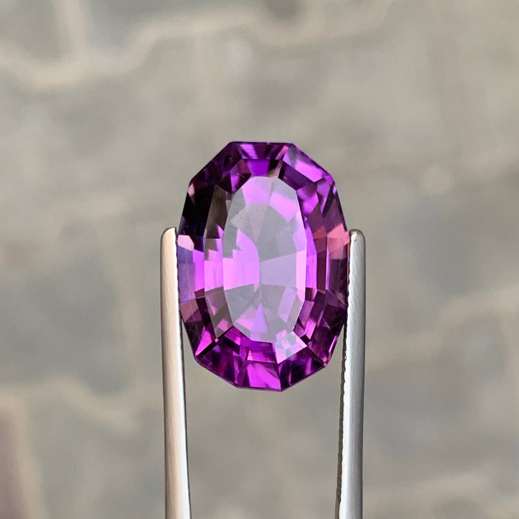 15.75 Carat Natural Loose Deep Purple Amethyst Stone Fancy Cut Brazilian Gem