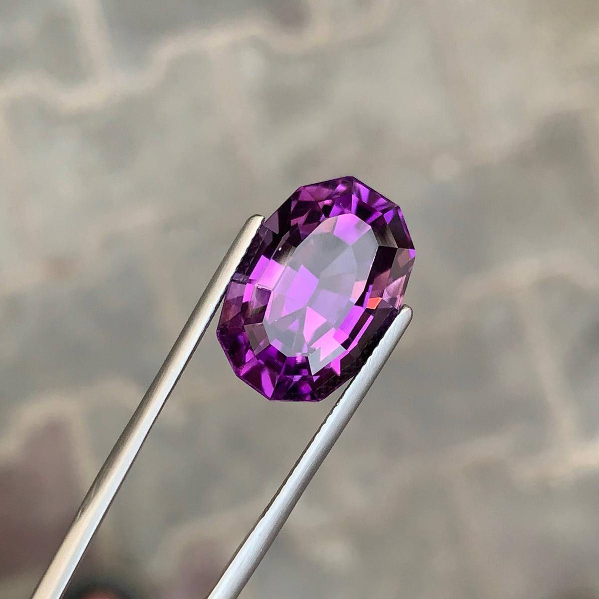 15.75 Carat Natural Loose Deep Purple Amethyst Stone Fancy Cut Brazilian Gem