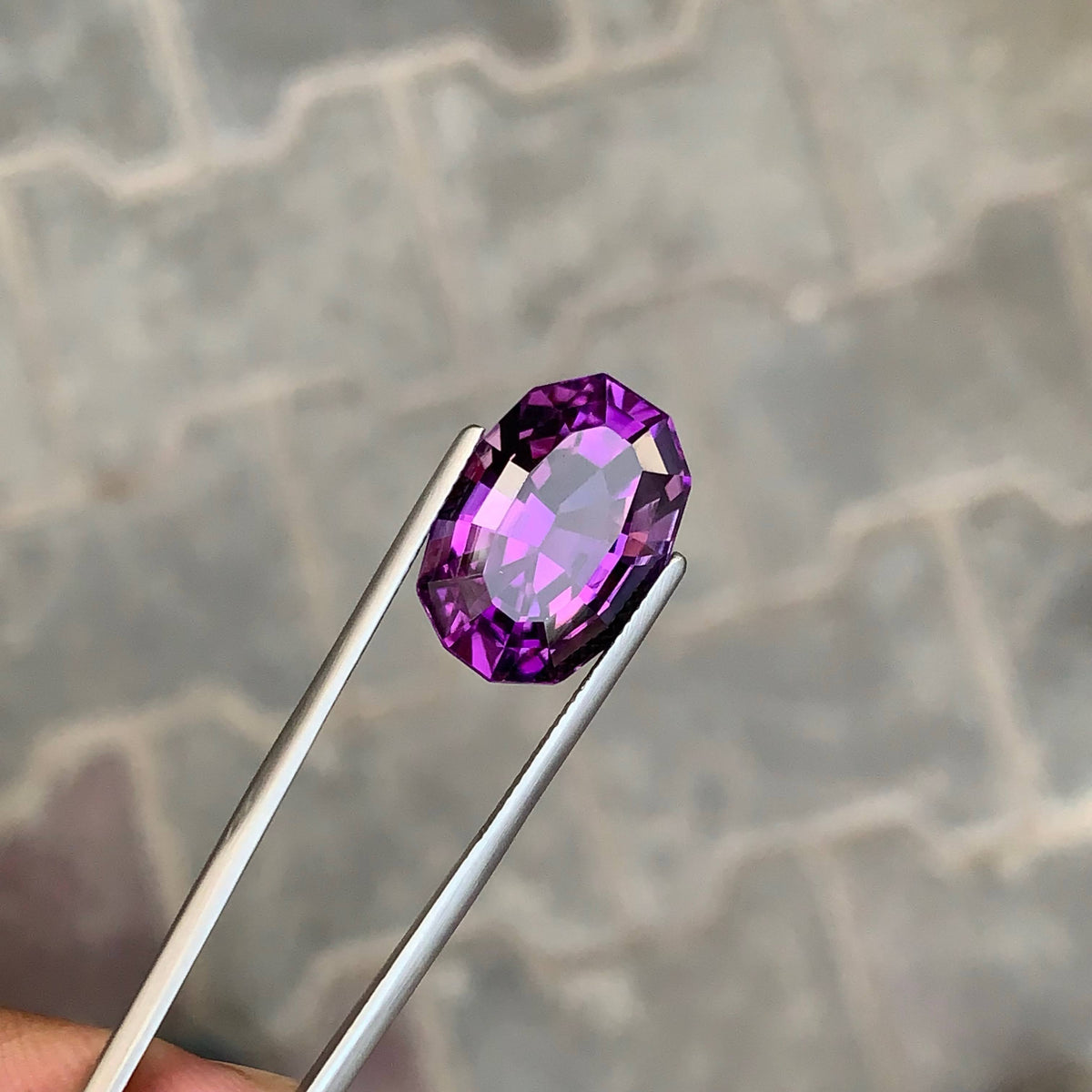 15.75 Carat Natural Loose Deep Purple Amethyst Stone Fancy Cut Brazilian Gem