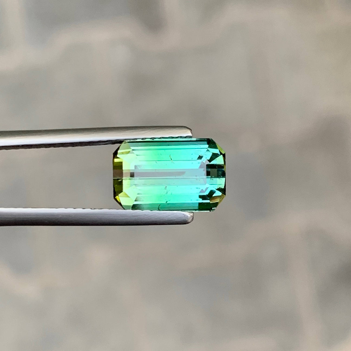 3.75 Carat Natural Loose Bicolor Tourmaline Stone Emerald Cut Afghan Gemstone