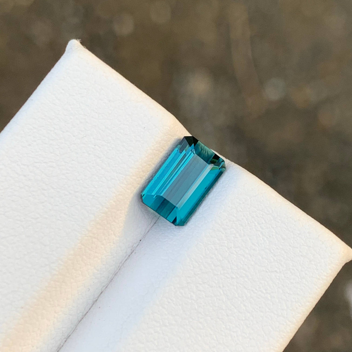 1.45 Carat Natural Loose Blue Color Tourmaline Emerald Cut Afghan Gemstone