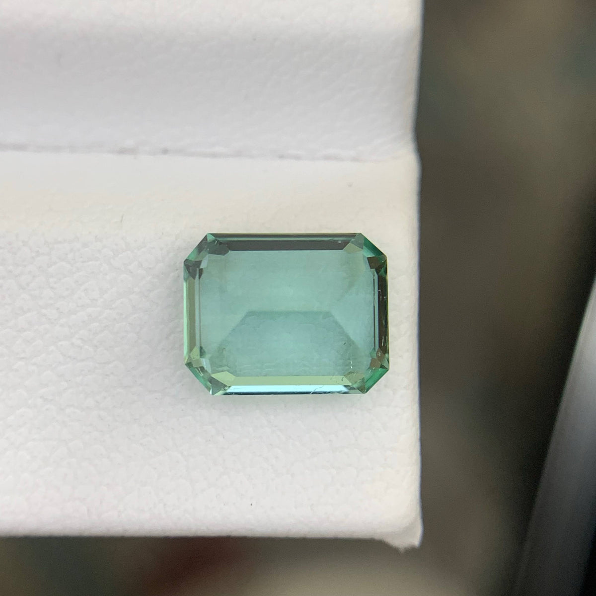 1.90 Carat Natural Loose Seafoam Tourmaline Stone Emerald Cut Afghan Gemstone