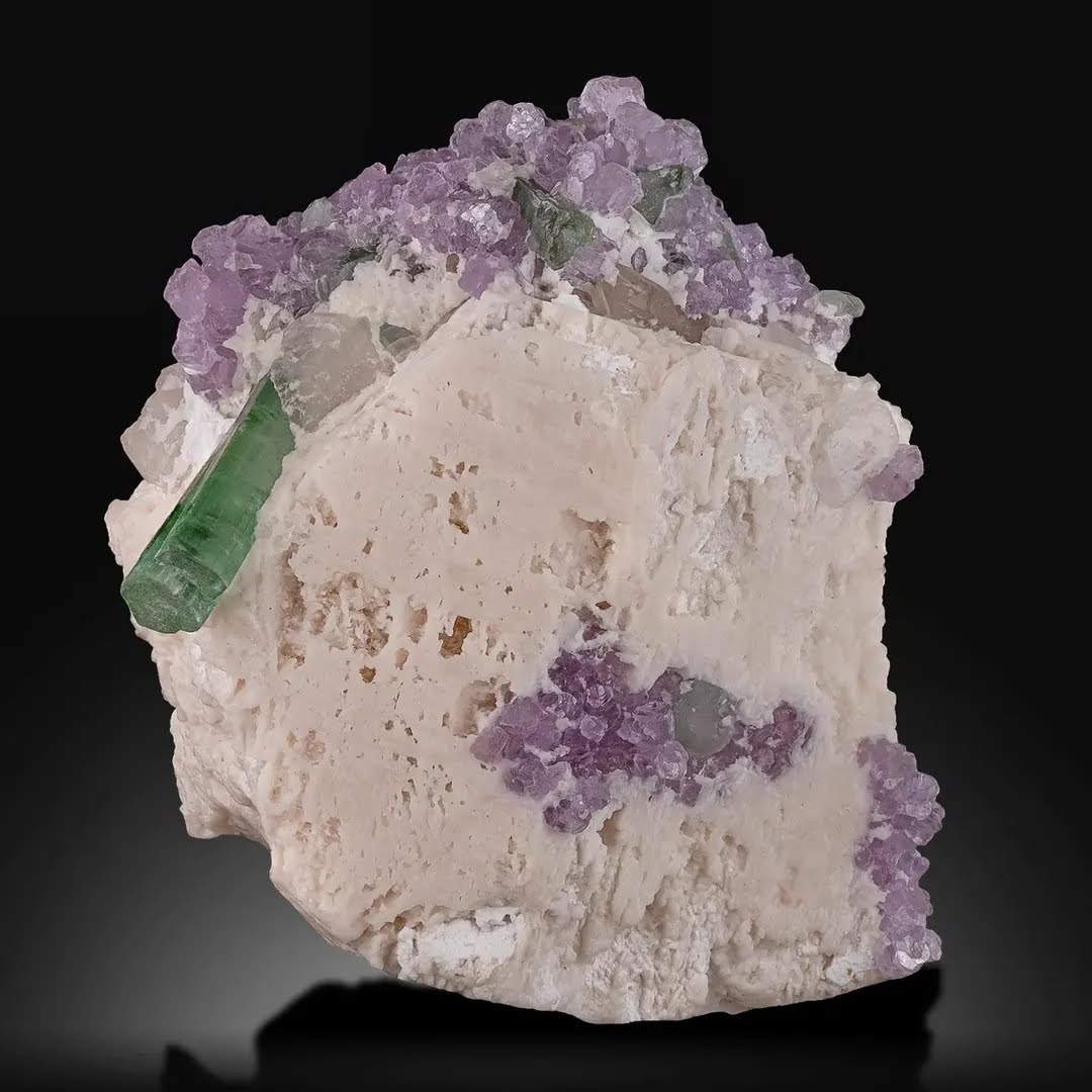 Tourmaline On Lepidolite Matrix