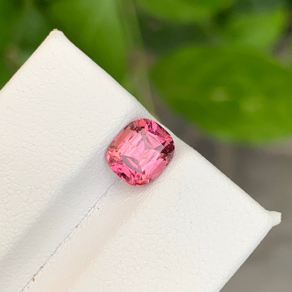 1.65 Carat Natural Loose Pink Tourmaline Stone Cushion Cut Afghan Gemstone