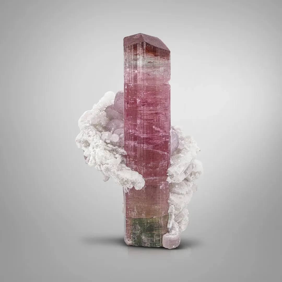 Rubilite Pink Tourmaline Crystal with Cleavelandite from Afghanistan