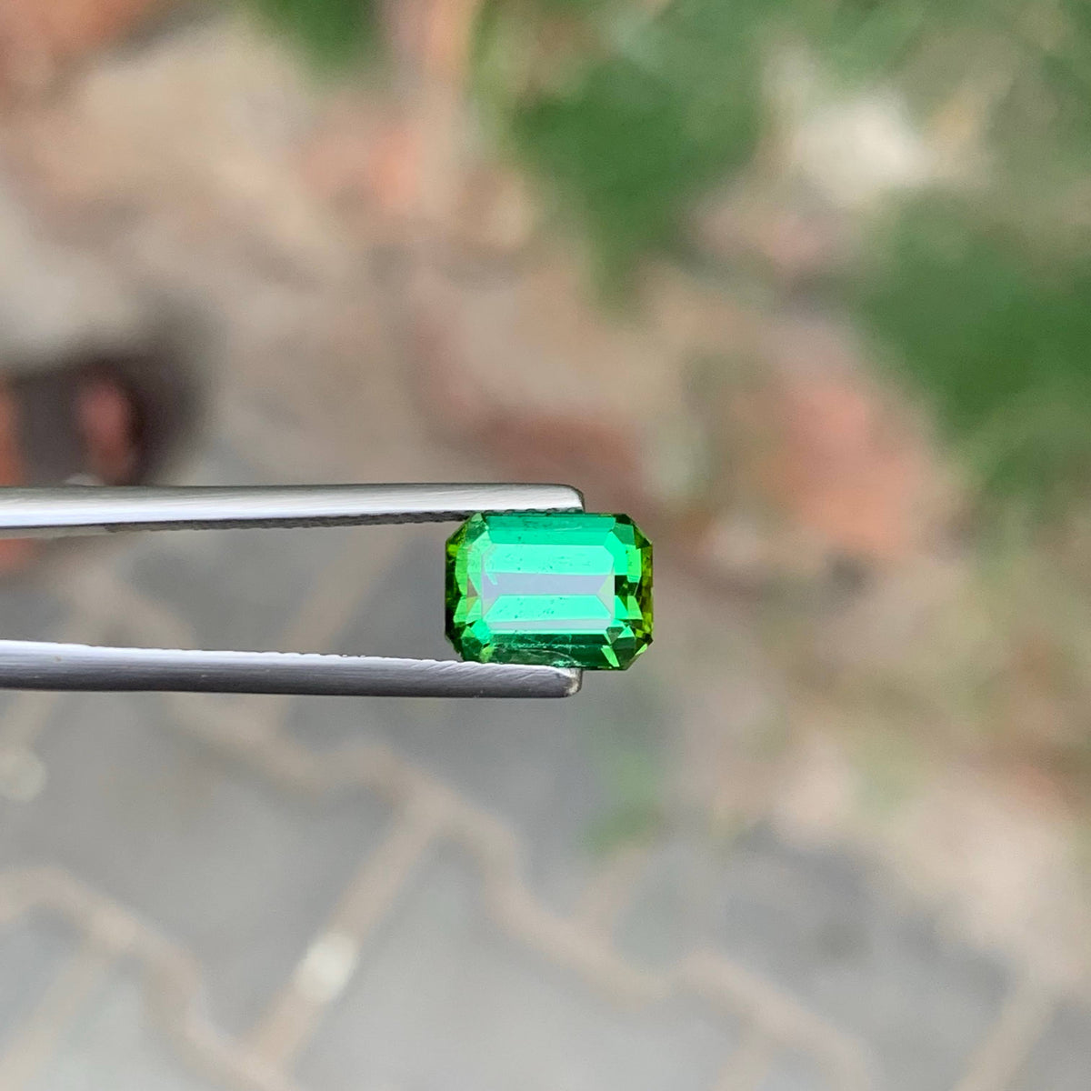 2.60 Carat Natural Loose Green Color Tourmaline Emerald Cut Afghan Gemstone