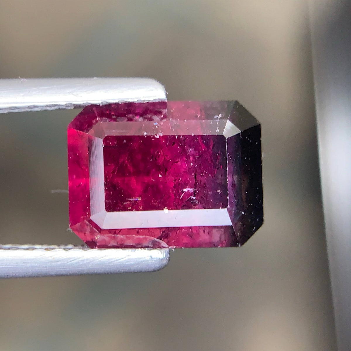 3.75 Carat Bicolor Tourmaline Emerald Cut Afghan Gemstone