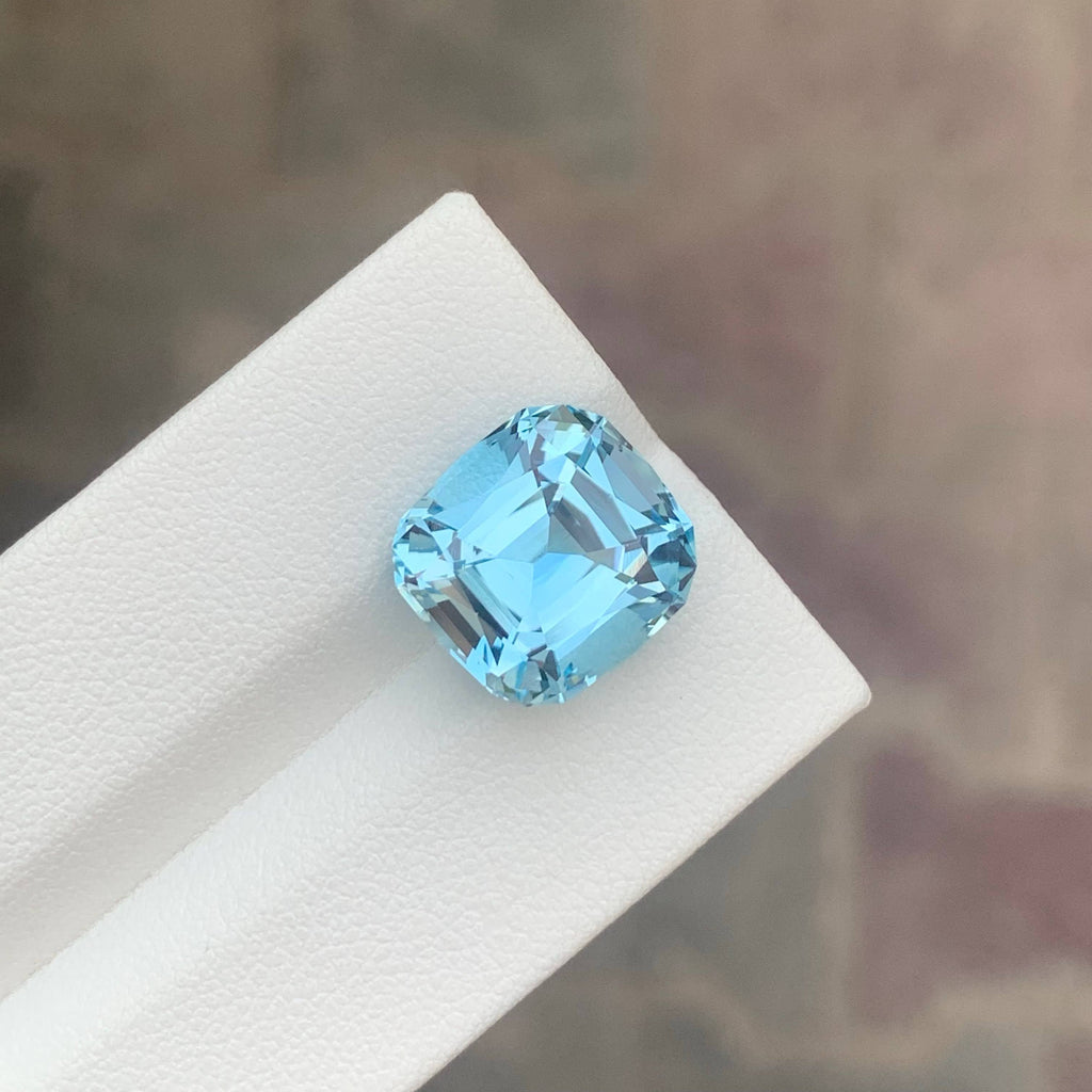 10.50 Carat Natural Loose Sky Blue Color Topaz Cushion Cut African Gemstone