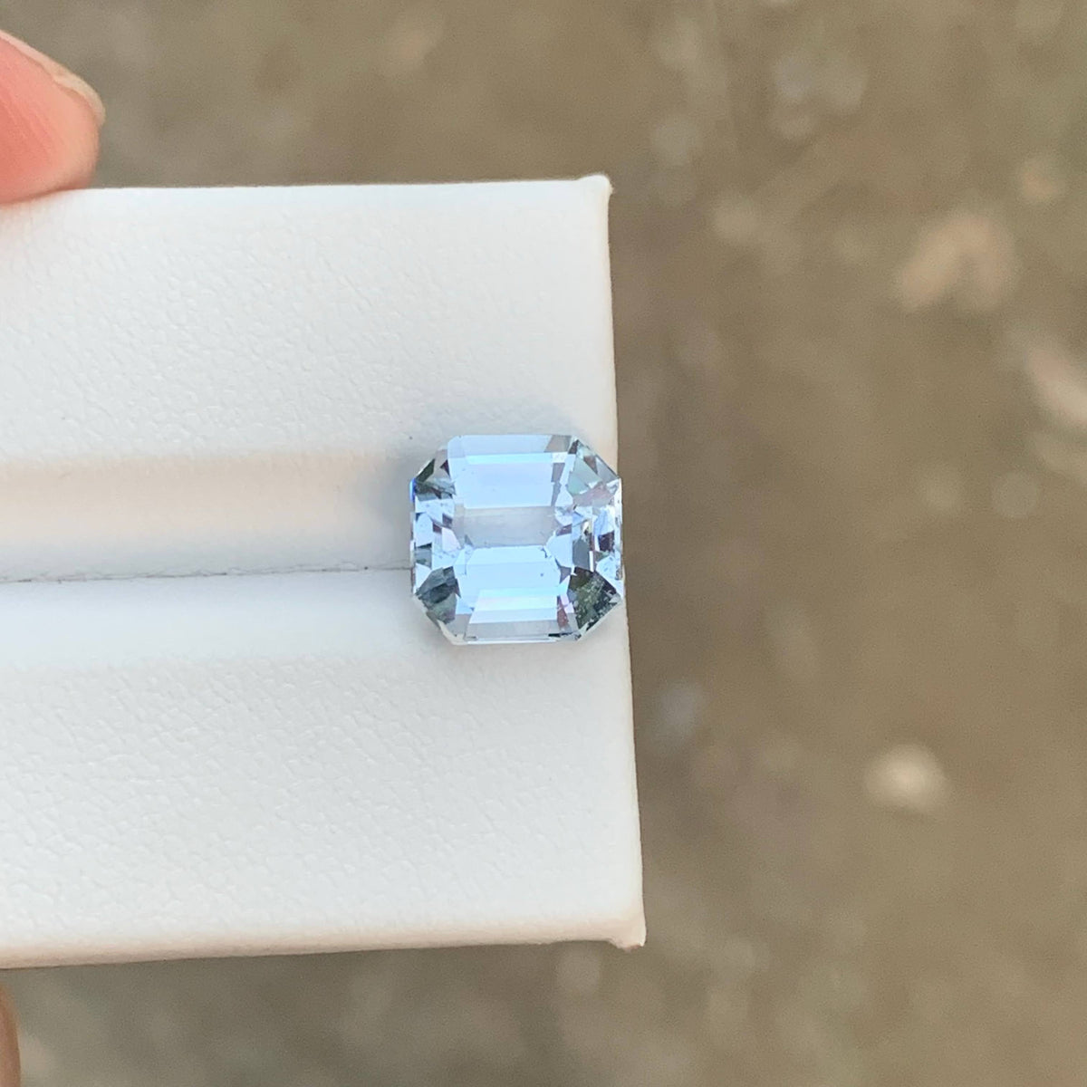 3.30 Carat Natural Aquamarine Goshenite Asscher Cut Gemstone From Pakistan