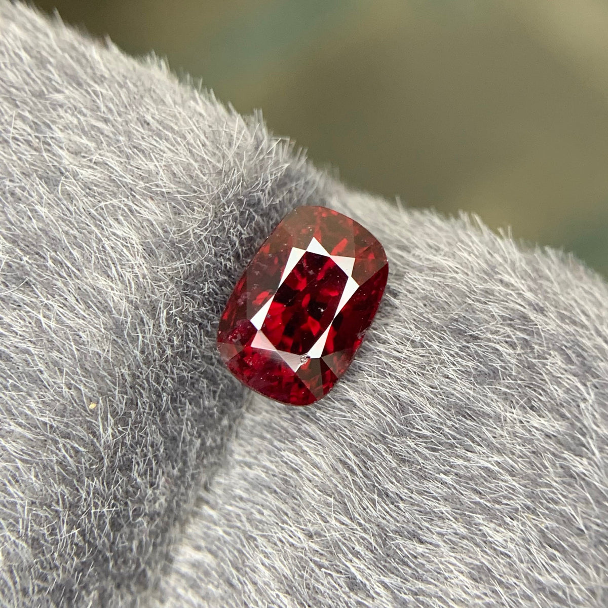 1.50 Carat Loose Red Spinel Stone Cushion Cut From Brazil