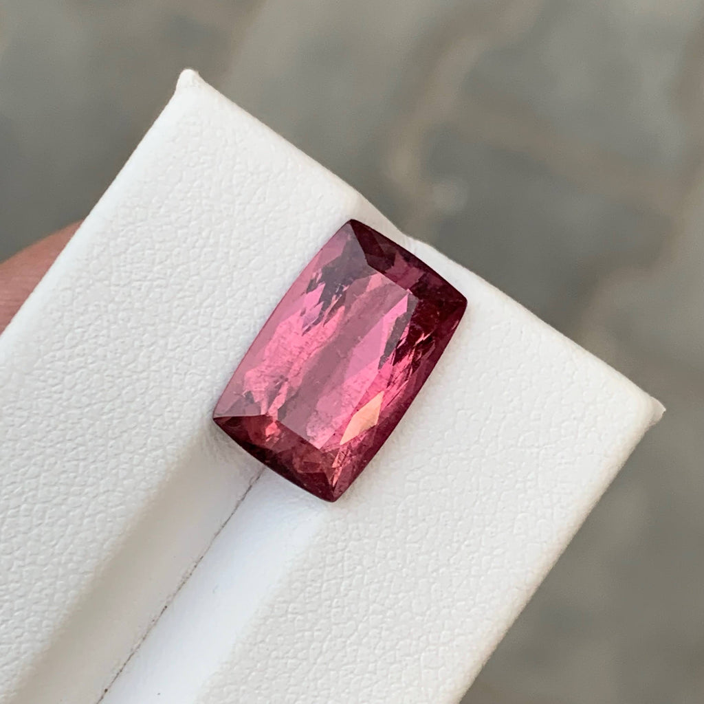 6.80 Carat Peach Pink Tourmaline Cushion Cut Afghan Gemstone