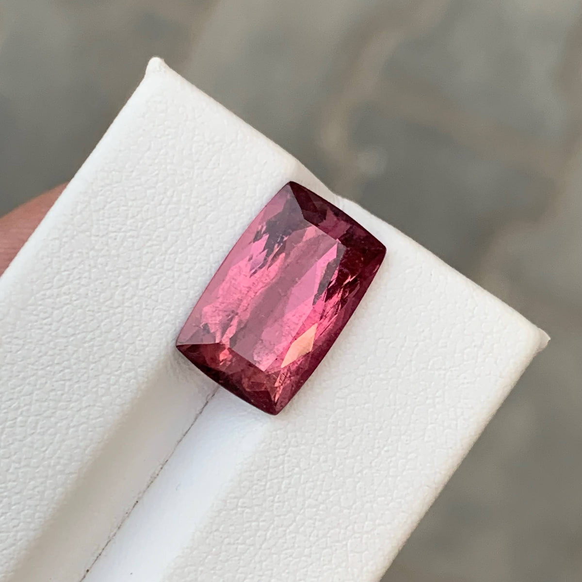 6.80 Carat Peach Pink Tourmaline Cushion Cut Afghan Gemstone
