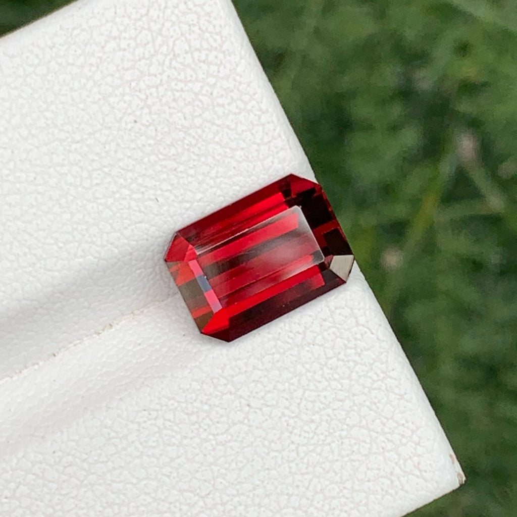 4.60 Carat Red Garnet Emerald Cut