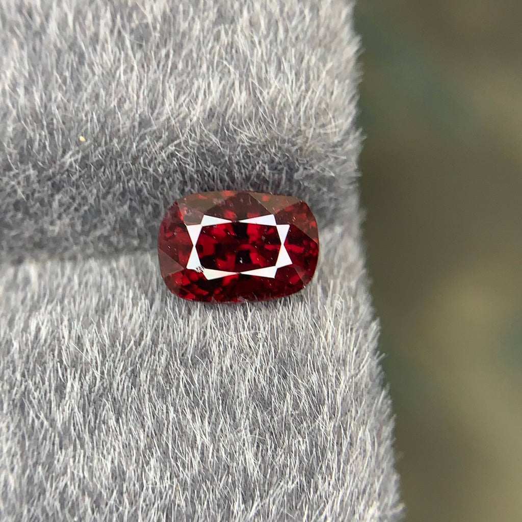1.50 Carat Loose Red Spinel Stone Cushion Cut From Brazil